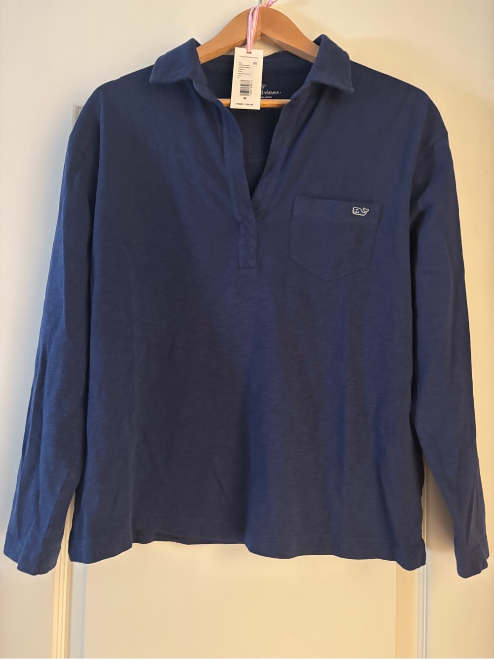 Vineyard Vines Nautical Navy Long Sleeve Pocket Tee